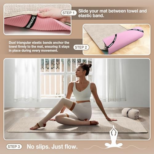 Hot Yoga Mat Towel, Non-Slip Microfiber 24x72in 2 Pack - color: Dark Beige, size: 24 inch X 72 inch