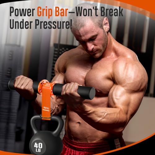 FitBeast Forearm Exerciser Wrist Roller Forearm Trainer - color: Orange