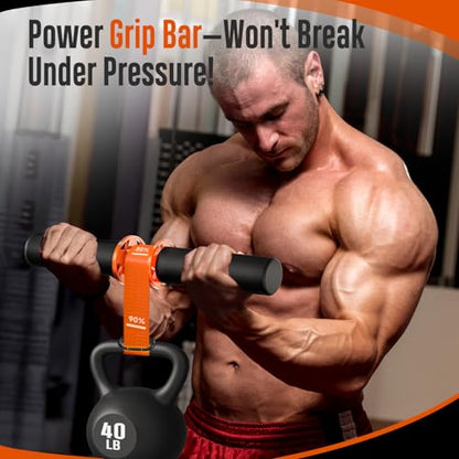 FitBeast Forearm Exerciser Wrist Roller Forearm Trainer - color: Orange