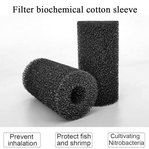 6X Pre-Filter Sponge for Aquarium Shrimp Fry Fish Tank Filter Pump Prefilter Sponge Replacement Foam Cover 3.2 X 1.6 Inch with 0.6" Hole Diameter