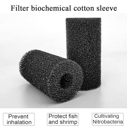 6X Pre-Filter Sponge for Aquarium Shrimp Fry Fish Tank Filter Pump Prefilter Sponge Replacement Foam Cover 3.2 X 1.6 Inch with 0.6" Hole Diameter