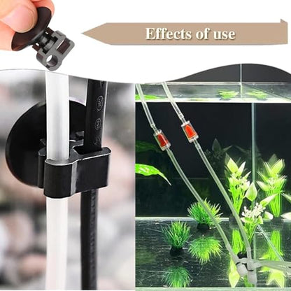 20 Pack Aquarium Suction Cup Clips - Fish Tank Tube Holder for Oxygen Hoses, Air Pumps & Power Cords,Secure Wire Organizer with Strong Suction (Clear Plastic)