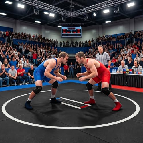 10' x 10' Wrestling Mat (118" x 118" x 1.18") Roll-Up Jiu Jitsu Mat for Home Gym, BJJ, MMA, Grappling, Judo & Martial Arts Training, Durable Non-Slip Folding Exercise Mat (Black, 10FT*10FT*1.2INCH) - color: Black