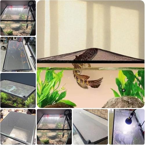 Aquarium Anti-Jump Cover， DIY Magnetic Aquarium Anti-Jumping Mesh Screen Netting for Top Lid Prevents Cat Catching Fish(L20xW15cm(7.9x5.9in)) - size: L20xW15cm(7.9x5.9in)