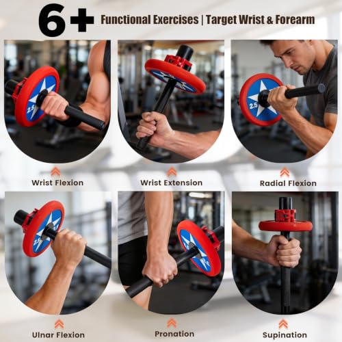 Wrist and Forearm Strengthener, Plate Loaded Trainer for 2-Inch Plates | Compatible weight discs provide varied resistance during hand, arm, grip, plus upper-body workouts. - color: A2
