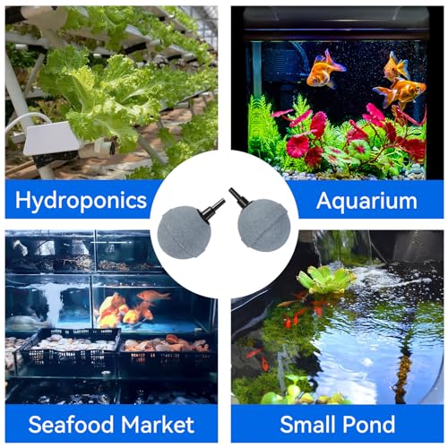 AQUANEAT Air Stones for Ponds 2 Inch, Long Lasting Aerator Oxygen Diffuser, Air Pump Accessories for Aquariums, Fish Tanks, Hydroponics and DWC Reservoirs 2 Pack - size: 2 pcs