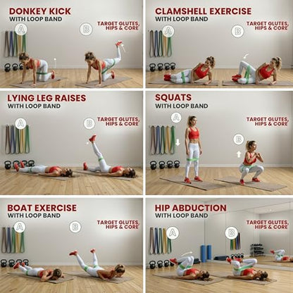 Loop Resistance Bands Set of 5 for Exercise & Strength Training