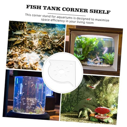 Cabilock Plant Holder for Aquarium Multi Functional Triangle Fish Tank Corner Shelf Space Saving Storage Stand for Fish Food Supplies Stable Organizer for