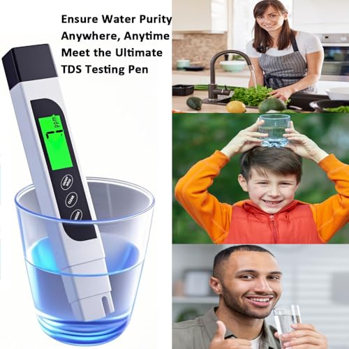 TDS Meter Digital Water Tester, Accurate and Reliable, Professional TDS, Temperature and EC Meter with Carrying Case, 0-9999ppm, Ideal ppm Meter for Drinking Water, RO/DI System, Aquariums - color: White