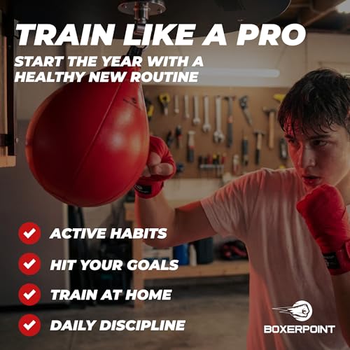 Speed Bag for Boxing - Durable PU Leather Punching Bag for Adults - Anti-Leak Boxing Bags Home Gym Training Equipment, Portable Heavy Bags - Large Reflex Ball, Indoor & Outdoor