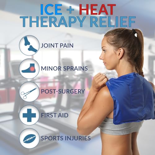 ComfiLife Ice Packs for Injuries – Reusable Hot and Cold Pack with Wrap – Soft Gel Ice Packs for Back, Shoulder, Hip, Knee, Elbow, Joint Pain Relief – Heat & Cold Therapy (Large (Pack of 1)) - size: Large (Pack of 1)
