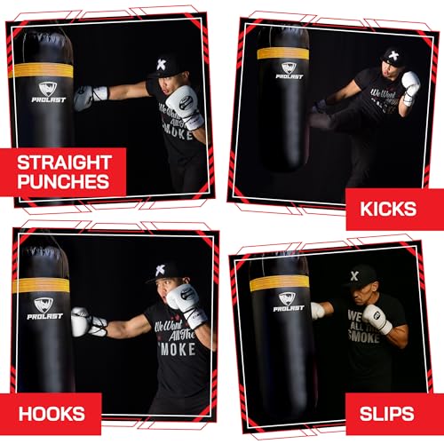 Punching Bag for Experienced and Beginners, Boxing, MMA, Martial Arts, Muay Thai Training Equipment, Hanging, 3ft, 50 lbs, Rhino Logo - color: Yellow, size: Filled