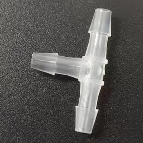 3 Way Tee Connector Equal Barbed T-Fitting 3 Way Hose Barb Adapter for Laboratory Biochemical Analytical Instruments Food Machinery Aquarium Equipment 100pc/pk (3.2mm 1/8'' Cir)