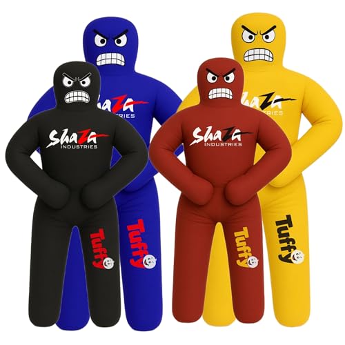 Shaza Toffy Youth Wrestling Dummy, Unfilled Canvas Training Partner, Kids Combat Practice Equipment - color: Blue