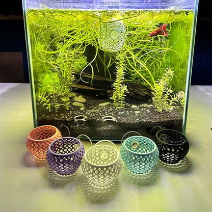 Betta Bulb Hide | Suction Cup Betta Fish Cave & Shrimp Hideout | Wall-Mounted Aquarium Cave for Betta Tanks, Nano Tanks & Planted Aquariums (Cotton Candy Blue)