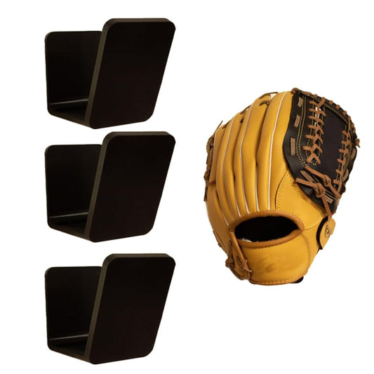 Baseball & Softball Glove Wall Mount, No-Drill Damage-Free Installation, Preserves Glove Shape, Perfect Organizer for Home & Locker Room, Ideal Gift for Players - color: 3PCS