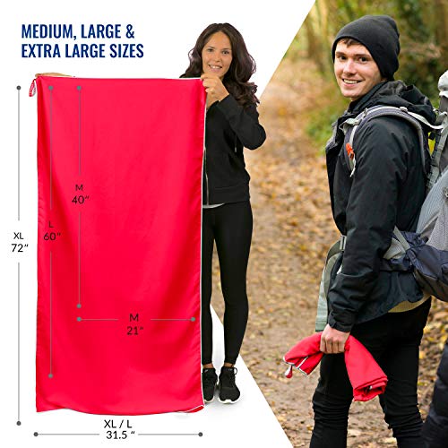VENTURE 4TH Quick Dry Travel Towel, Ultra Soft Microfiber - 3 Sizes - color: Red White, size: 40.00" x 21.00"