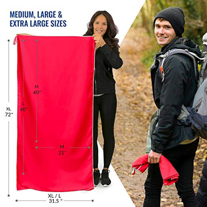 VENTURE 4TH Quick Dry Travel Towel, Ultra Soft Microfiber - 3 Sizes - color: Red White, size: 40.00" x 21.00"