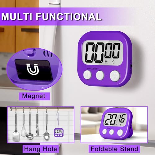 ZILLEEN Classroom Timer for Kids Teachers 2 Pack Digital Timers Pur Ye - color: Purple & Yellow