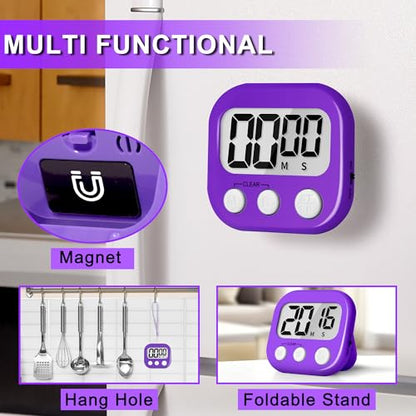 ZILLEEN Classroom Timer for Kids Teachers 2 Pack Digital Timers Pur Ye - color: Purple & Yellow