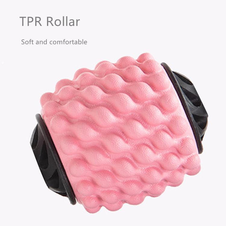 4 Wheels Foam Roller Muscle Massager for Leg Neck Hand Arm,Trigger Point Muscle Relax Massager Indoor Sports Yoga Bodybuilding Equipment (Pink) - color: Pink