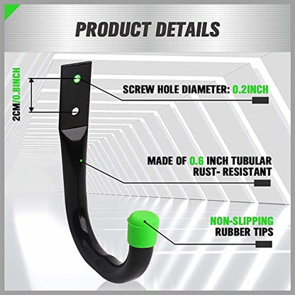 SWANLAKE Heavy Duty Garage Storage Utility Hooks, Utility Hooks for Garage Wall,Color Black (12PCS) - color: 12-Piece Green