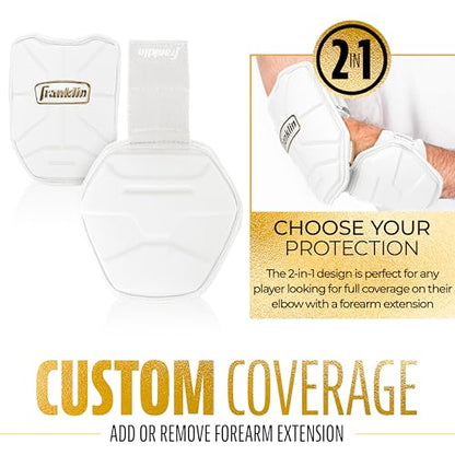 Franklin Sports PRT Baseball + Softball Elbow Guard - color: White/Gold, size: Youth