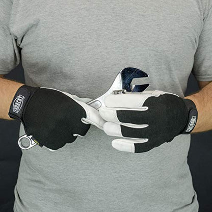 IRONCAT 86552 Goatskin Grain Goat Gloves-Medium, Reinforced Palm and Thumb, Hook and Loop Closure - size: Medium