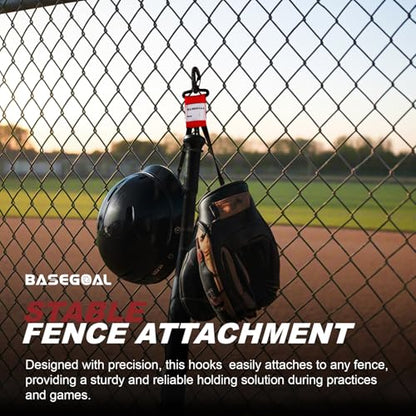 BaseGoal 3 in 1 Baseball Dugout Organizer Accessories,Bag Holder for Fence - color: Red