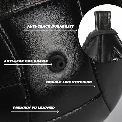 Speed Bag for Boxing - Durable PU Leather Punching Bag for Adults - Anti-Leak Boxing Bags Home Gym Training Equipment, Portable Heavy Bags - Large Reflex Ball, Indoor & Outdoor