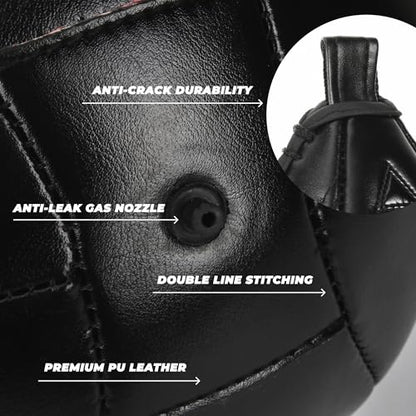 Speed Bag for Boxing - Durable PU Leather Punching Bag for Adults - Anti-Leak Boxing Bags Home Gym Training Equipment, Portable Heavy Bags - Large Reflex Ball, Indoor & Outdoor