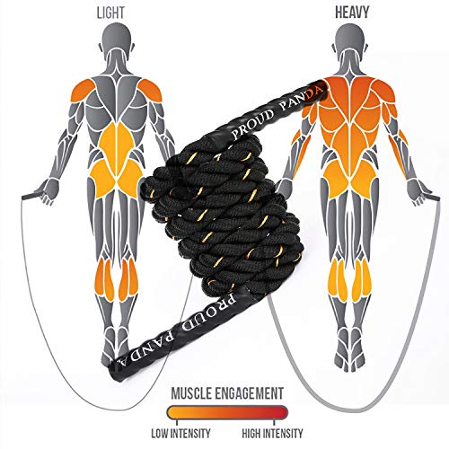 Heavy Jump Ropes for Fitness 2LB/3LB/5LB,Weighted Adult Skipping Rope Exercise Battle Ropes for Men & Women,Total Body Workouts, Power Training in Gym to Improve Strength and Building Muscle - color: 3LB Upgraded Edition Fitness(9.9 ft)