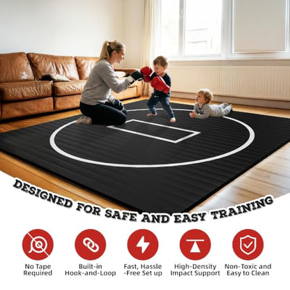Wrestling Mat for Home Training BJJ MMA Jiu Jitsu Roll Up Mat - color: Black, size: 8FTx8FTx1.25inch