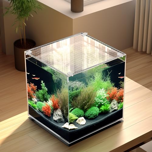 ibasenice Fish Tank Anti-Escaping Net Mesh Cover with 5 Brackets 27.55X20.86In Breathable Aquarium Mesh Cover Practical Escape-Proof Fish Tank Netting Lid