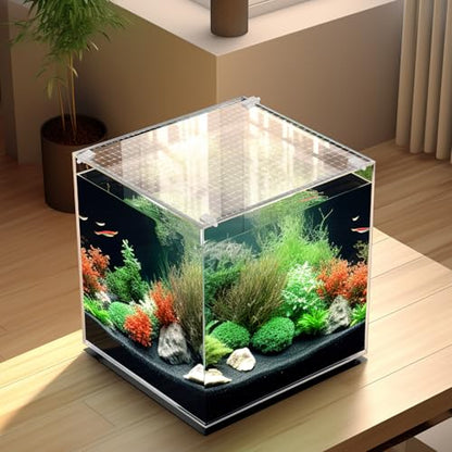 ibasenice Fish Tank Anti-Escaping Net Mesh Cover with 5 Brackets 27.55X20.86In Breathable Aquarium Mesh Cover Practical Escape-Proof Fish Tank Netting Lid