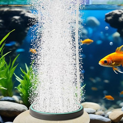 6 Inch Air Stone for Aquarium – Extra Large Quiet Air Diffuser with Valve, Maximum Oxygenation & Super Tiny Bubbles, Professional-Grade Airstone for Big Saltwater,Freshwater Aquarium - size: 6 inch