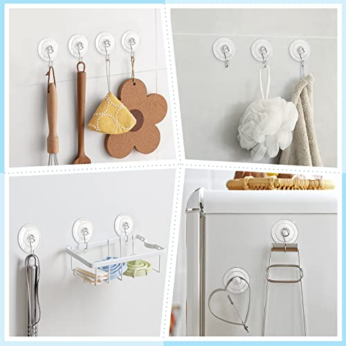 VIS'V Suction Cup Hooks, 1.77 Inch Small Window Suction Cups with Metal Hooks, Removable and Reusable, Clear, 12 Pcs - size: Small