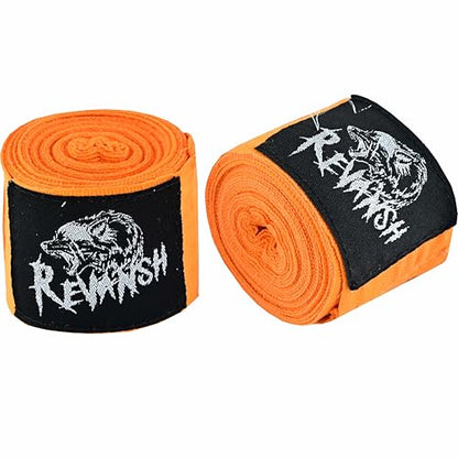 Sports 180-Inch Mexican Style Hand Wraps – Elasticated for Boxing, MMA, Kickboxing, Muay Thai & Martial Arts | Men & Women - color: Orange