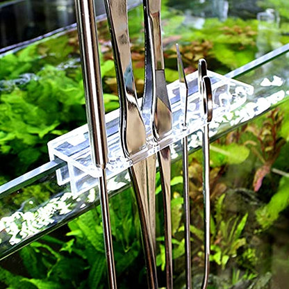 Acrylic Transparent Aquarium Tool Holder, Maintenance Rack S, White Clear, Space Saving Organizer - Durable Material, Easy Installation, Ideal for Fish Tank Tools