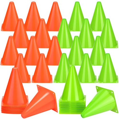 Reginary 40 Pcs Training Cones for Sports, 7 Inch - color: Orange, Green