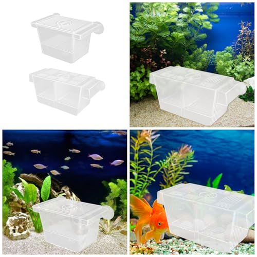 Multipurpose Fish Isolation Tanks with Strong Suction Cup for Aggressive Injured Pregnant and Fry Protections 2PCS Aquarium Isolation Divider