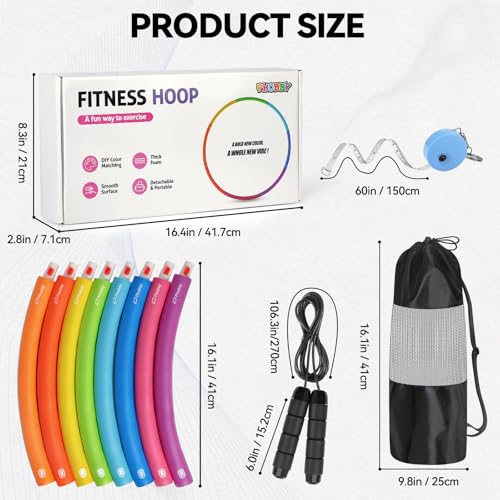 Phobby Weighted Exercise Hoop for Adults, Adjustable Fitness Hoop - style: Basic 2.2lb