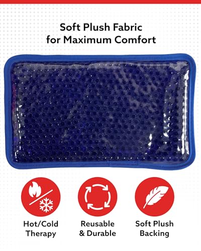 Alpi Rectangle Plush Gel Bead Ice Pack, Blue, Reusable Ice Packs with Beads - color: Blue, size: Rectangle 2 Pack