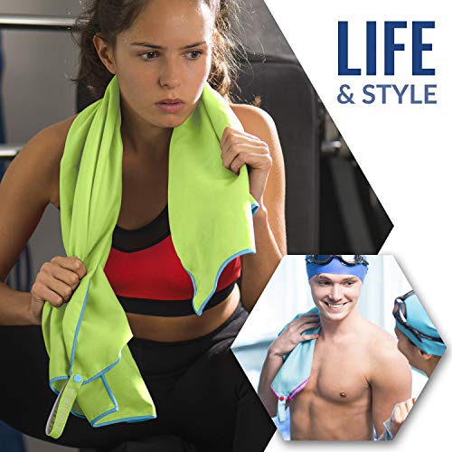 VENTURE 4TH Quick Dry Travel Towel, Ultra Soft Microfiber - 3 Sizes - color: Green Blue, size: 40.00" x 21.00"