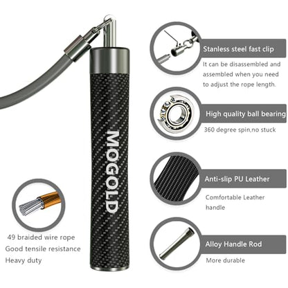 Weighted Jump Rope, 1LB - 3 Pre-Sized Lengths (M/L/XL) for Perfect Fit, No Adjustment Needed! Ergonomic Faux Leather Handle for HIIT, Strength, Cardio & Fat Burn - size: L - 9'0(User Height 5'7.5" - 6')