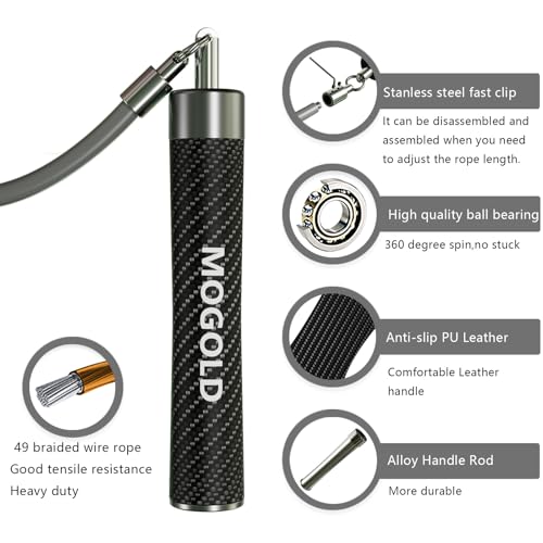 Weighted Jump Rope, 1LB - 3 Pre-Sized Lengths (M/L/XL) for Perfect Fit, No Adjustment Needed! Ergonomic Faux Leather Handle for HIIT, Strength, Cardio & Fat Burn - size: M - 8'4(User Height 5'4" - 5'7")