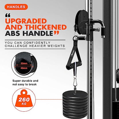 HPYGN Exercise Handle, Replacement Fitness Equipment for Pilates, Yoga, Strength Trainer, Pull Down Home Gym Red, Grey, Blue Working Out Handle - color: Black Handles