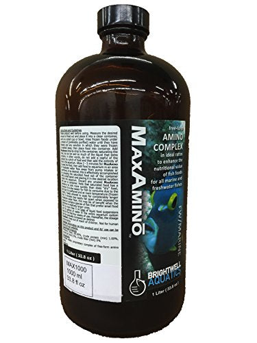 Brightwell Aquatics MaxAmino - Liquid Amino Acid Complex for All Marine & Freshwater Fish, 1000-ml - size: 1000-ml