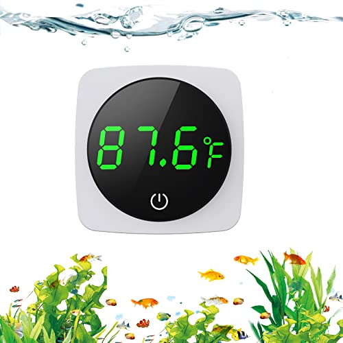 Aquarium Thermometer, LED Digital Fish Tank Thermometer, White | 5s Refresh, High Accurate to ±0.9℉, 8000+ Hours Lifespan, Thermometer for Fish tank, Betta, Axolotl, or Aquatic Pet