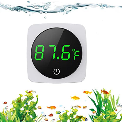 Aquarium Thermometer, LED Digital Fish Tank Thermometer, White | 5s Refresh, High Accurate to ±0.9℉, 8000+ Hours Lifespan, Thermometer for Fish tank, Betta, Axolotl, or Aquatic Pet